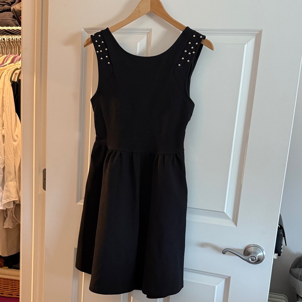 Zara Black Mini Dress with Silver Studs